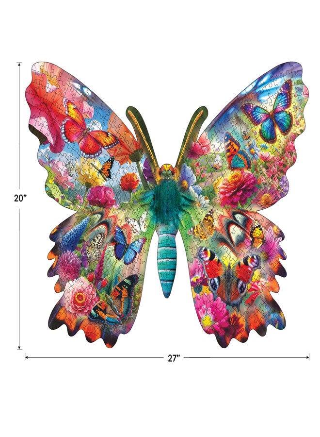 RoseArt - Big Shaped Butterfly Jigsaw Puzzle – 500 Pieces Colorful Nature Design, 27" x 20" Finished Size, Made in USA, Gift for Adults and Puzzle Lovers - Image 5