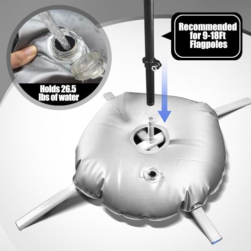 Anley Foldable Ground Base with Water Bag Fits Flutter Feather Banner Flag Pole with a 065 Inner Diameter Stainless Steel Stand with Round Weight Bag for Outdoor Business Base Only - Image 3