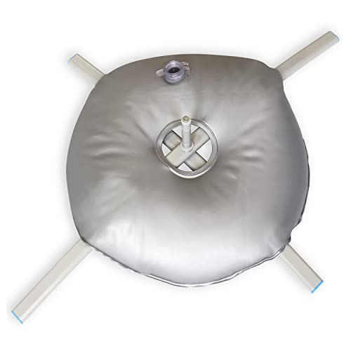 Anley Foldable Ground Base with Water Bag Fits Flutter Feather Banner Flag Pole with a 065 Inner Diameter Stainless Steel Stand with Round Weight Bag for Outdoor Business Base Only - Image 1