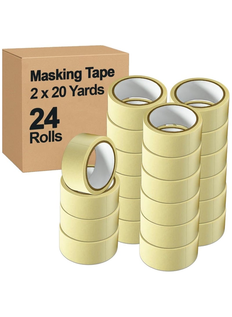 مارك شريط لاصق 2 بوصة × 20 ياردة | شريط لاصق قوي للطلاء والتزيين والمنزل والمكتب والقرطاسية المدرسية والفنون والحرف اليدوية وما إلى ذلك [24 لفة] - Image 1