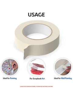 MARKQ Masking Tape 2" x 20 Yards | Strong Adhesive Tape for Painting, Decorating, DIY Home, Office, School Stationery, Arts, DIY Crafts etc [24 Roll]  - Image 4