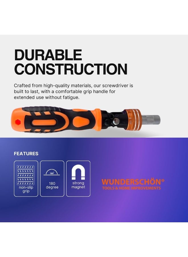 WUNDERSCHÖN - 31-In-1 Multifunctional Reattaching Screwdriver Set 180 Degree Ratchet  Precision Screwdriver Interchangeable Magnetic Heads and Sockets - Image 1