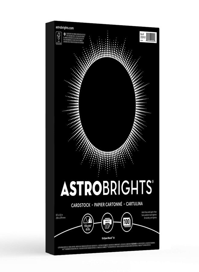 Neenah Astrobrights Color Cardstock, 65 lb Cover Weight, 8.5 x 11, Eclipse Black, 100/Pack - Image 1