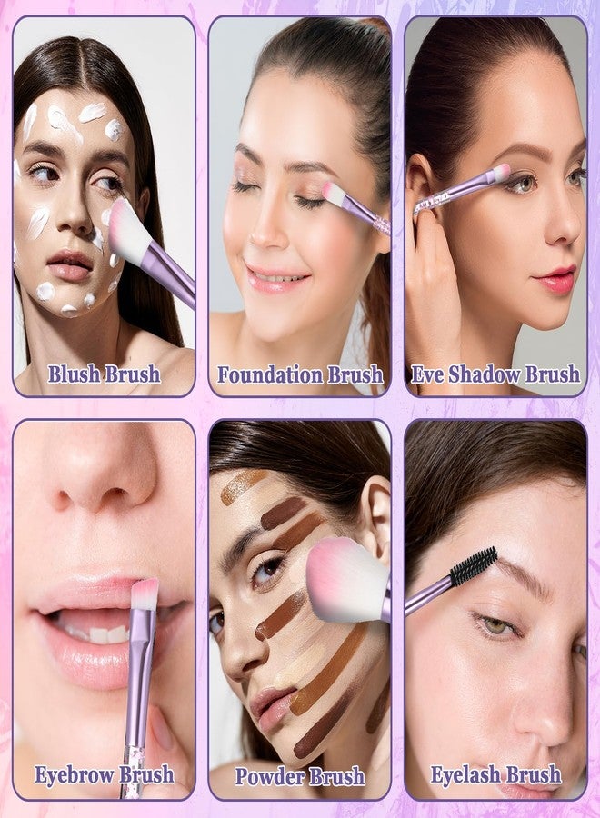 AOZUO 15Pcs Pink Makeup Brushes Set, Glitter Crystal Cute Makeup Brush Eye Shadow Brushes Kit Professional Face Foundation Concealer Liquid Make up Beauty Eyeliner Lip Cosmetic Brush Set for Women - Image 3