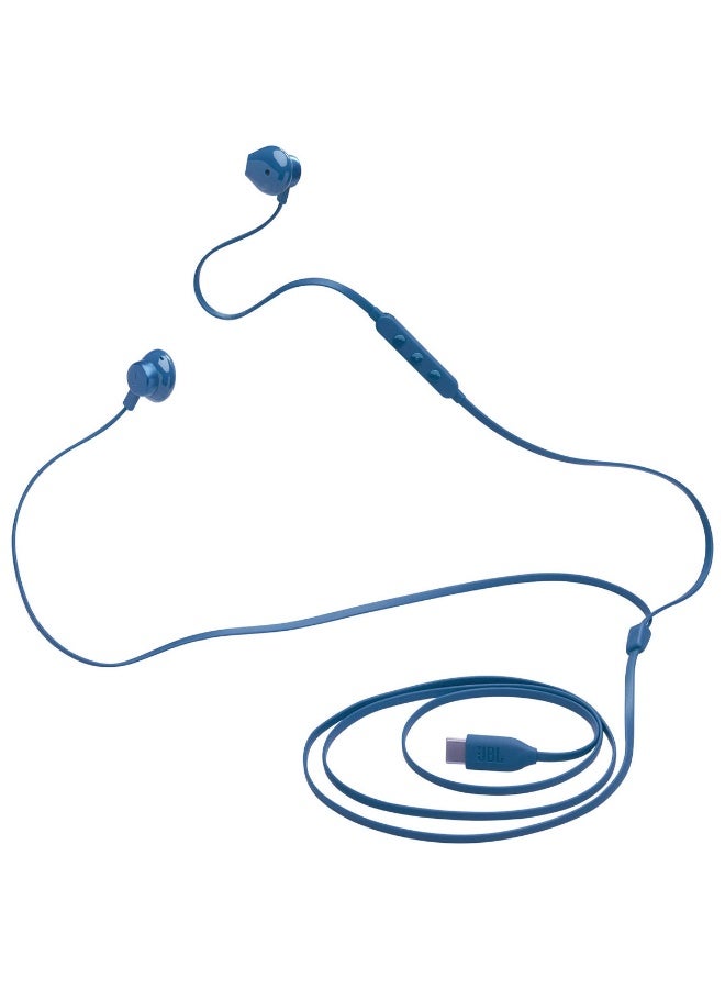 Tune 305C USB-C Wired Earphones, Hi-Res/Hi-Fi Audio, Pure Bass Sound, 3 EQ Presets (Vocal, Bass), Semi-In-Ear, Tangle-Free Cable, 3-Button Remote with Mic, Type-C Connectivity, Blue - Image 5