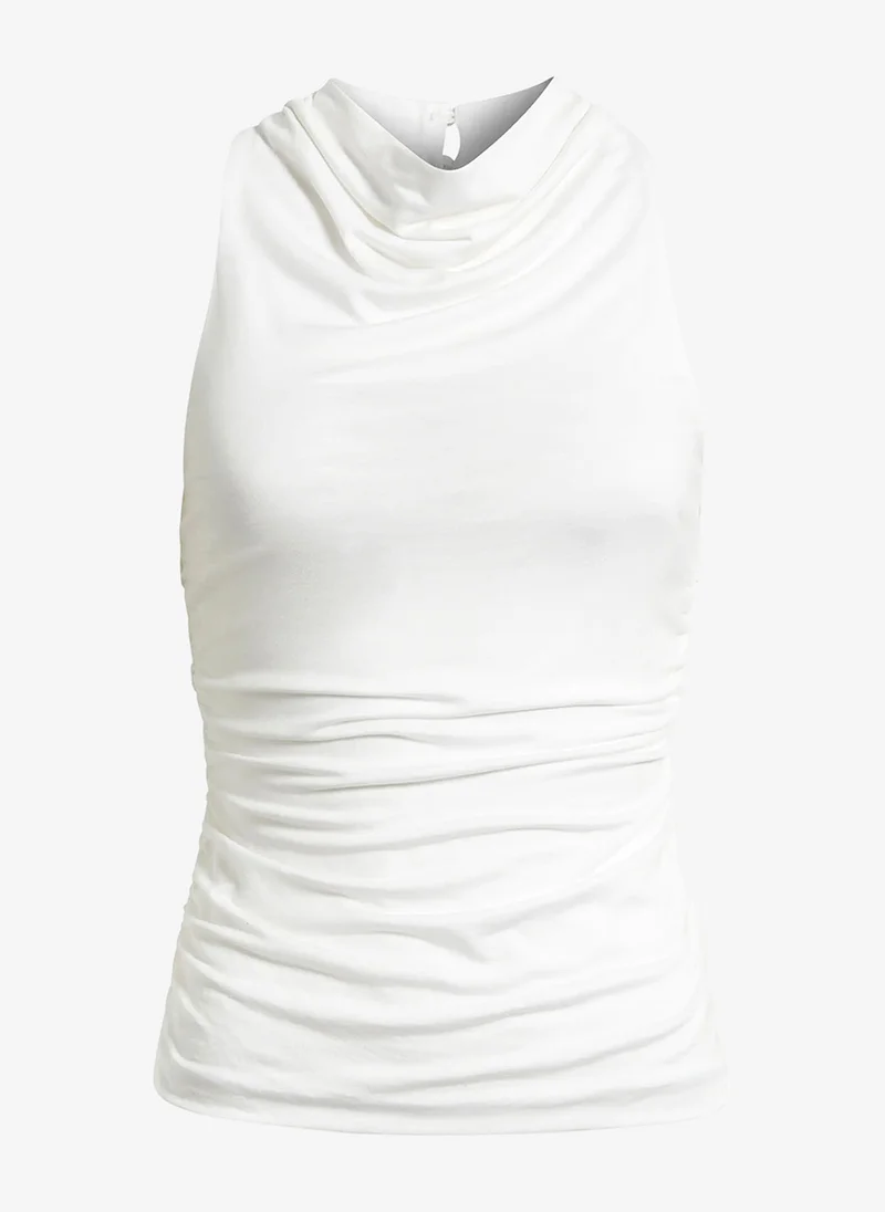 French Connection  Women's Summer White Gibson Jersey Ruched Cowl Neck for Women | Best Price UAE