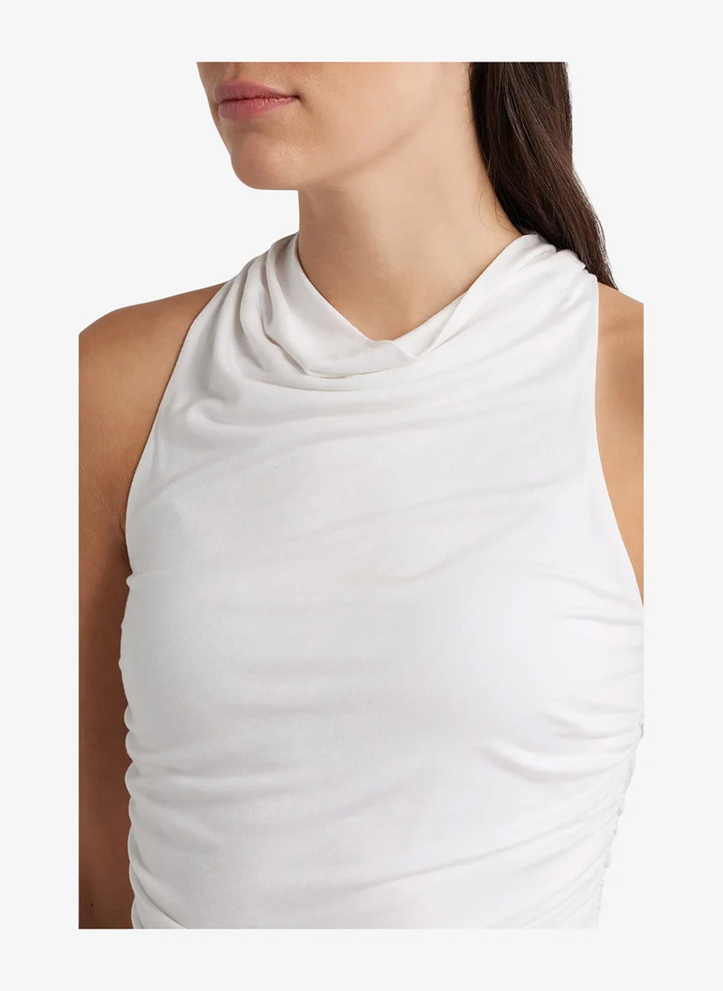 French Connection  Women's Summer White Gibson Jersey Ruched Cowl Neck for Women | Best Price UAE