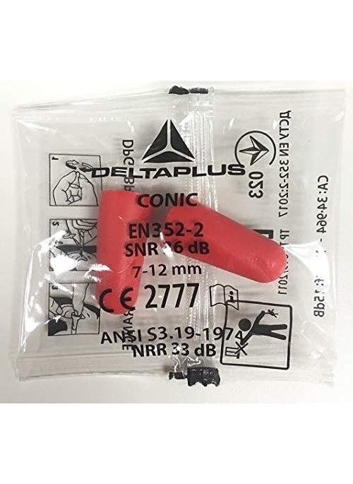 Delta Plus - CONIC200 36DB Polyurethane Stringless Earplug (Double Packed) - 50 Pairs - Image 1