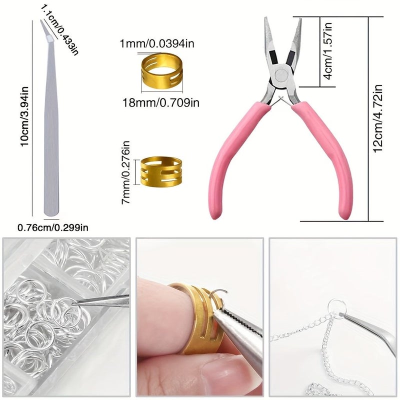 Jewelry Making Tool Kit Black Pliers Three Piece Set With 10 Grid Accessory Set Lobster Clasp Single Ring Positioning Bead For Handmade Production Suitable For Beginners And Enthusiasts - Image 5