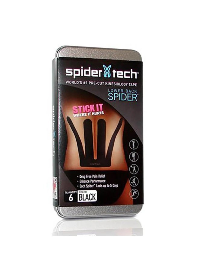 سبايدر تيك للجنسين للبالغين تيك جهاز تدليك الحركة، أسفل الظهر، 6 قطع من القصدير - أسود - Image 2