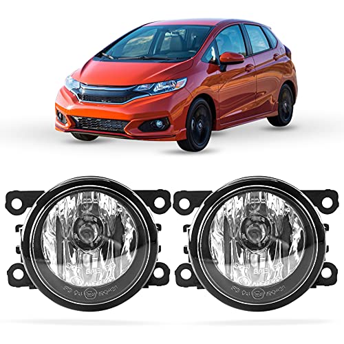 DLAA Fog Lights for Acura Honda 5 500 S-Type X-Type XK LS Ford Freestyle Ranger Focus Suzuki With H11 12V 55W, 33900STKA11 4F9Z15200A Halogen Bulbs, Clear Lens - 1 Pair - Image 1