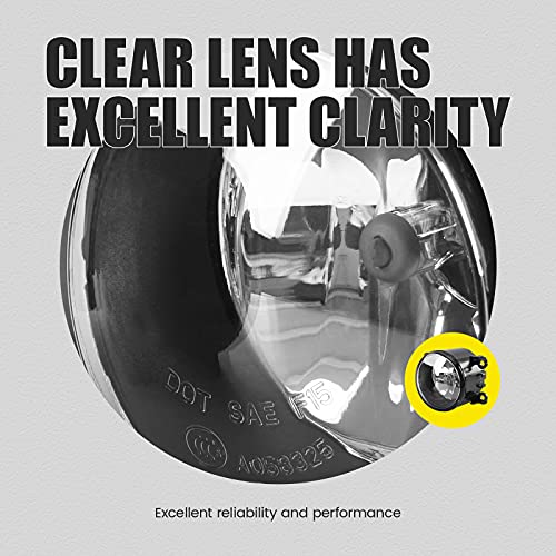 DLAA Fog Lights for Acura Honda 5 500 S-Type X-Type XK LS Ford Freestyle Ranger Focus Suzuki With H11 12V 55W, 33900STKA11 4F9Z15200A Halogen Bulbs, Clear Lens - 1 Pair - Image 4