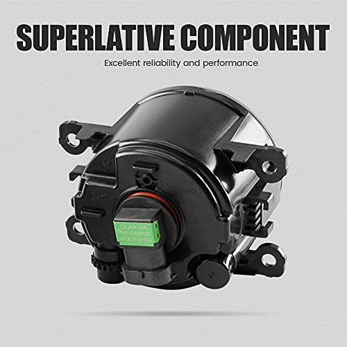 DLAA Fog Lights for Acura Honda 5 500 S-Type X-Type XK LS Ford Freestyle Ranger Focus Suzuki With H11 12V 55W, 33900STKA11 4F9Z15200A Halogen Bulbs, Clear Lens - 1 Pair - Image 5