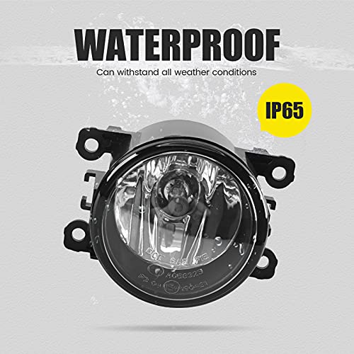 DLAA Fog Lights for Acura Honda 5 500 S-Type X-Type XK LS Ford Freestyle Ranger Focus Suzuki With H11 12V 55W, 33900STKA11 4F9Z15200A Halogen Bulbs, Clear Lens - 1 Pair - Image 2