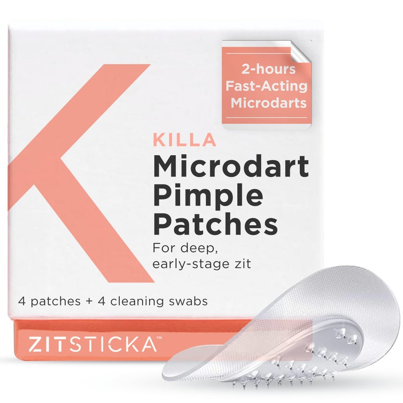 ZITSTICKA ZitSticka Killa Acne Patches for Face - World's Most Potent Pimple Patch with Fast-Acting Microdarts - Starts Working within 2 Hours for Deep, Early-Stage Zits & Blemish - 4 Count  - Image 1