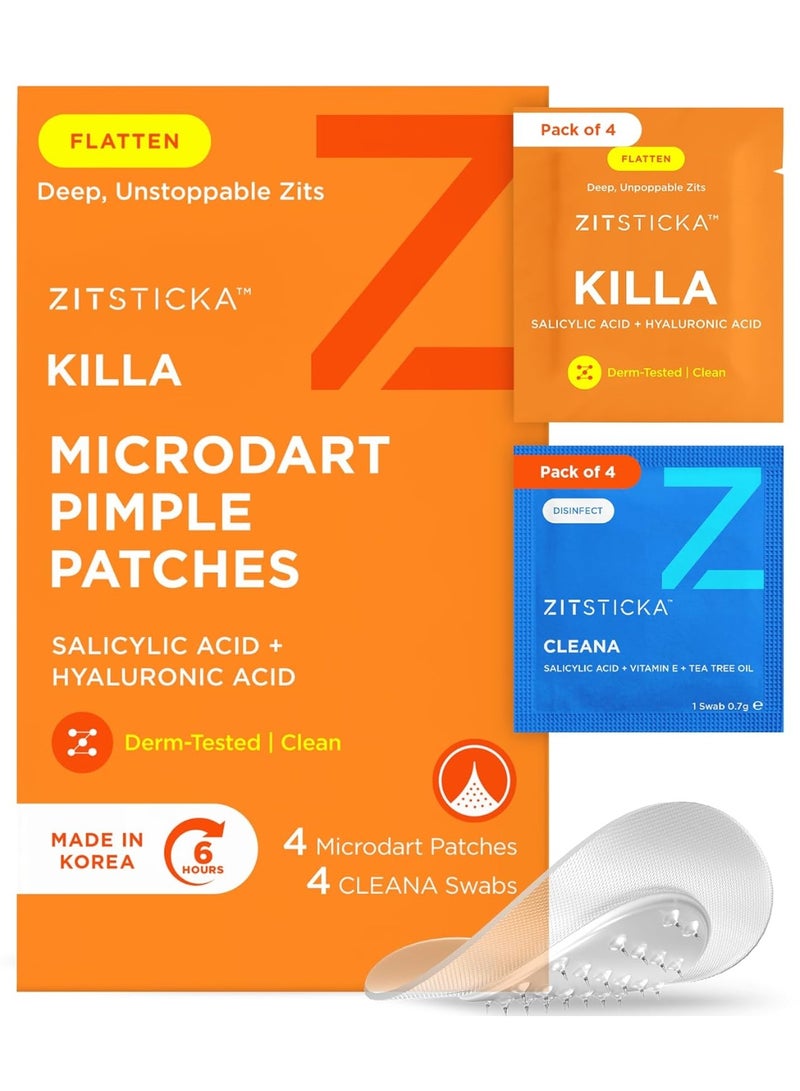 ZitSticka Killa Acne Patches for Face - World's Most Potent Pimple Patch with Fast-Acting Microdarts - Starts Working within 2 Hours for Deep, Early-Stage Zits and Blemish - 4 Count - Image 1