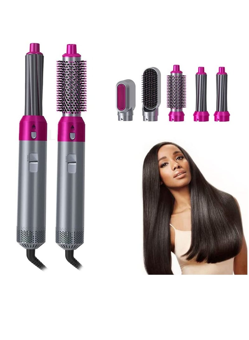 5 in 1 Curling Wand Set Fast Heating Hot Air Comb Dual-Purpose Curling Straightener Iron Automatic Curling Iron for Multiple Hair Types and Styles Gift for Girls Wom - Image 1
