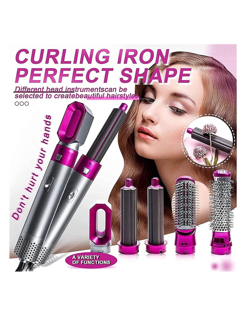 5 in 1 Curling Wand Set Fast Heating Hot Air Comb Dual-Purpose Curling Straightener Iron Automatic Curling Iron for Multiple Hair Types and Styles Gift for Girls Wom - Image 2