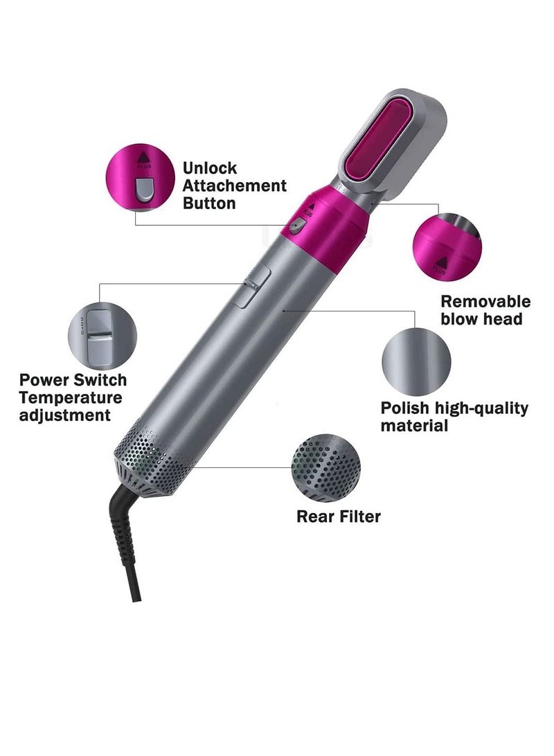 5 in 1 Curling Wand Set Fast Heating Hot Air Comb Dual-Purpose Curling Straightener Iron Automatic Curling Iron for Multiple Hair Types and Styles Gift for Girls Wom - Image 3