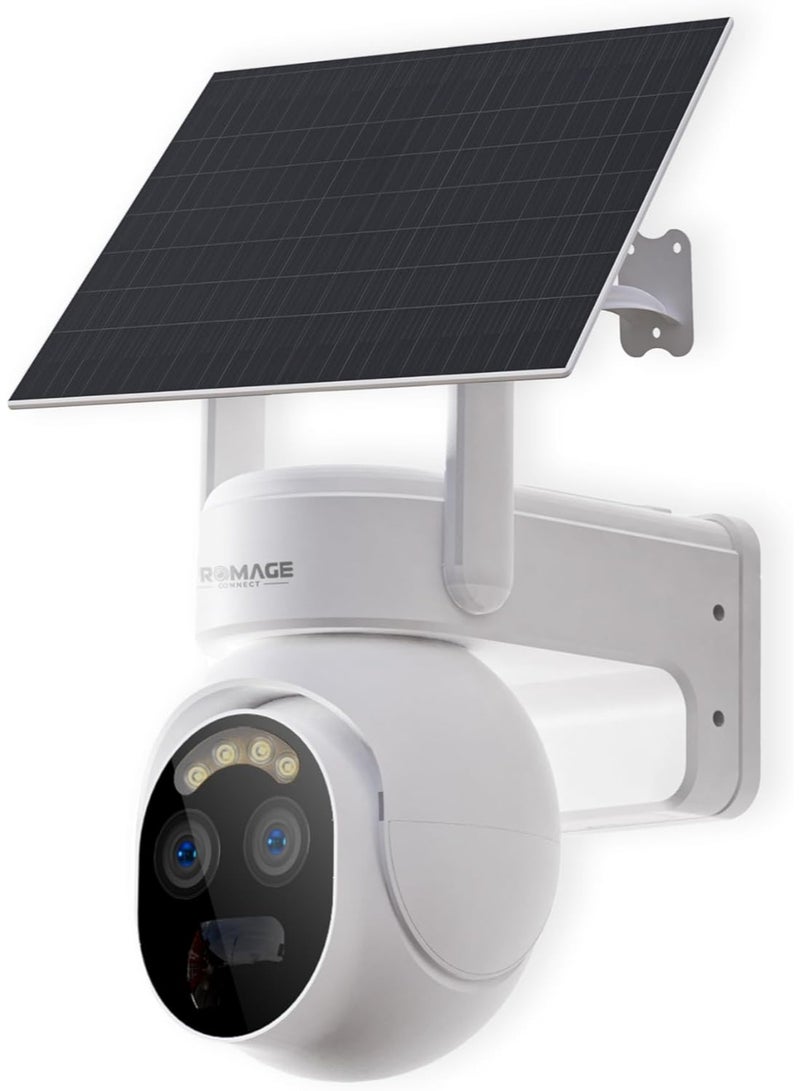 Promage Connect PC-S422 Solar WiFi PTZ Security Camera – 4MP 2K Resolution, 10X Zoom, Color Night Vision (50FT), Motion Detection, 2-Way Audio, IP65 Waterproof Outdoor Surveillance Cam with TF Card Support (Up to 128GB) - Image 1