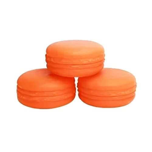 M.C. PIPWALA MC PIPWALA 10g Cute Macaron Cookie Shape Plastic Refillable Empty Lip Balm Containers Random Colours Pink Green Purple Yellow Orange 60 pcs  - Image 4