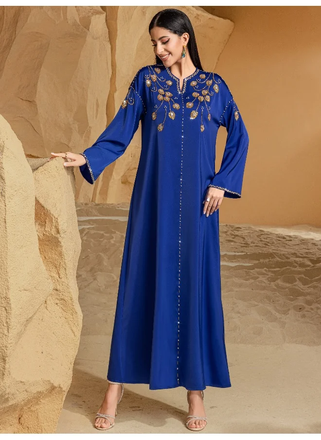 Madam Uniq Handcrafted Blue Sequin Dress with Heavy Embellishment from Saudi Arabia