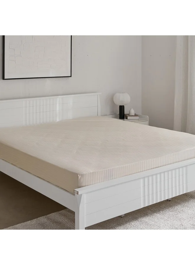 Home Box Hamilton Striped Satin Cotton King Fitted Sheet 210 x 36 x 180 cm