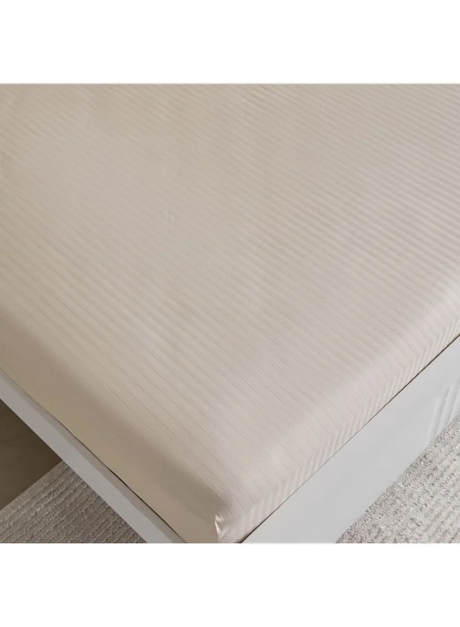 هوم بوكس شرشف سرير مقاس كينج هاميلتون مخطط ساتان قطن 210 × 36 × 180 سم
