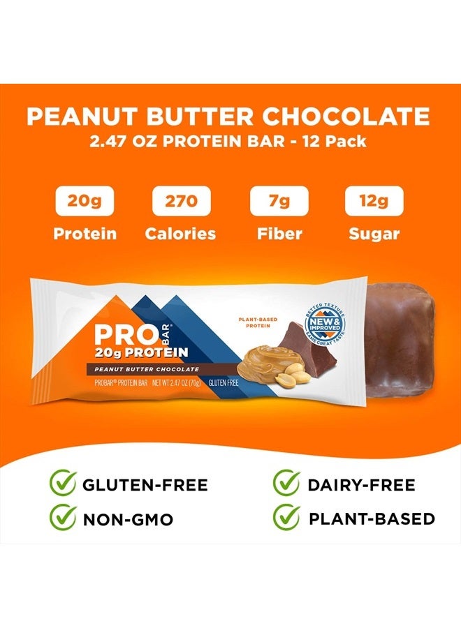 PROBAR PROBAR - PROTEIN Bar, Peanut Butter Chocolate, Non-GMO, Gluten-Free, Healthy, Plant-Based Whole Food Ingredients, Natural Energy (12 Count) - Image 4