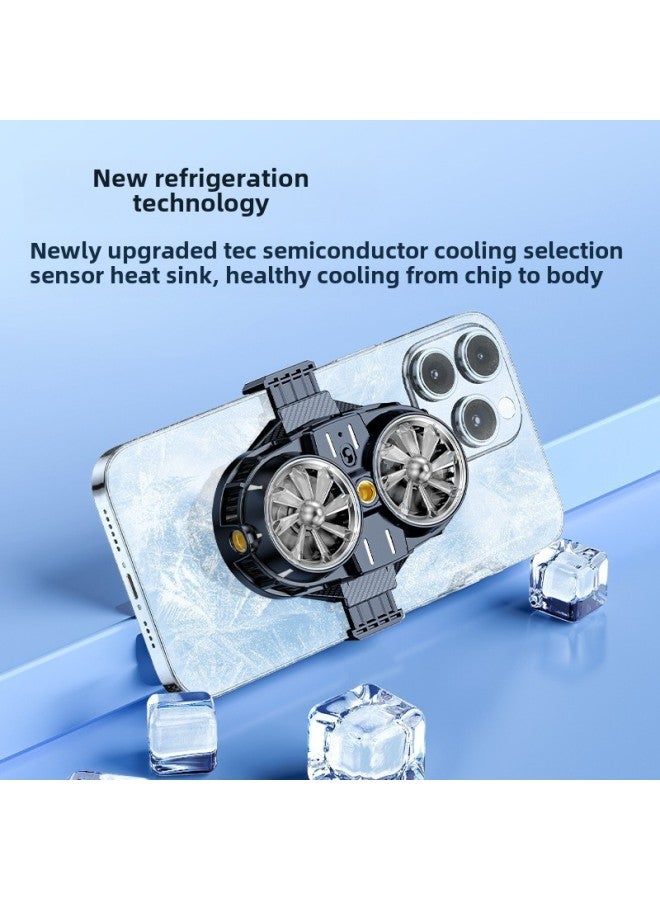 Loquat SOURCE X13 Wireless Charging 15W Semiconductor Refrigeration Magnetic Mobile Phone Radiator Live Cooling Artifact-Color:X53c Live Broadcast Dual Semiconductor 【with Digital Display + Three-speed Adj - Image 1