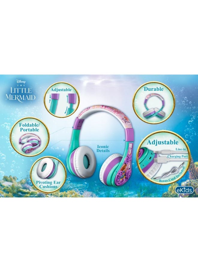 eKids - Volume Safe Wireless Bluetooth Headphones - Disney - The Little Mermaid - Image 1