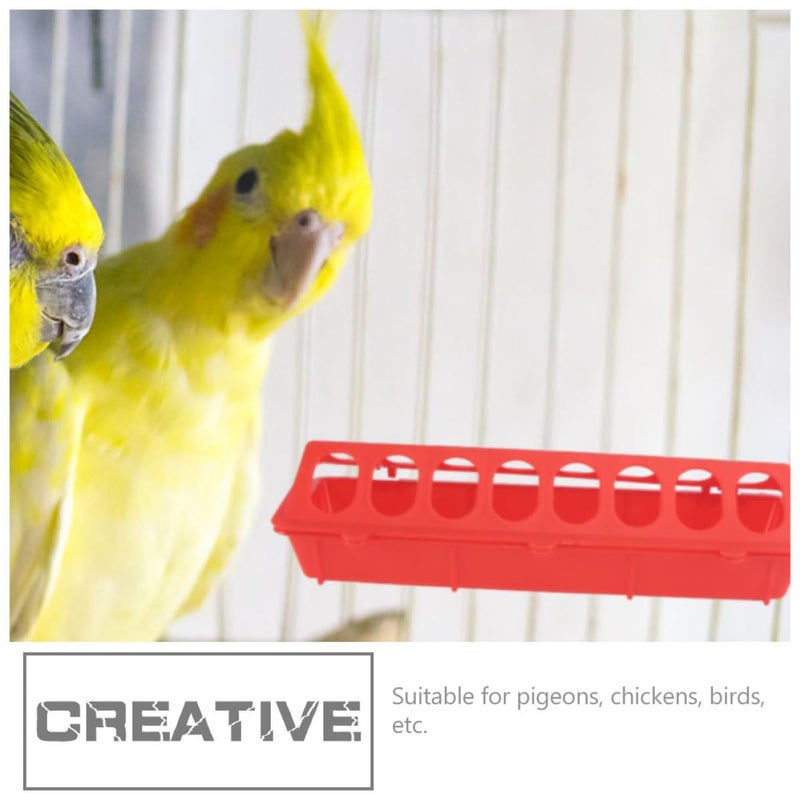 4Pcs Plastic Anti Spill Pigeon Chicken Bird Feeder Trough Red Green For Cage - Image 4