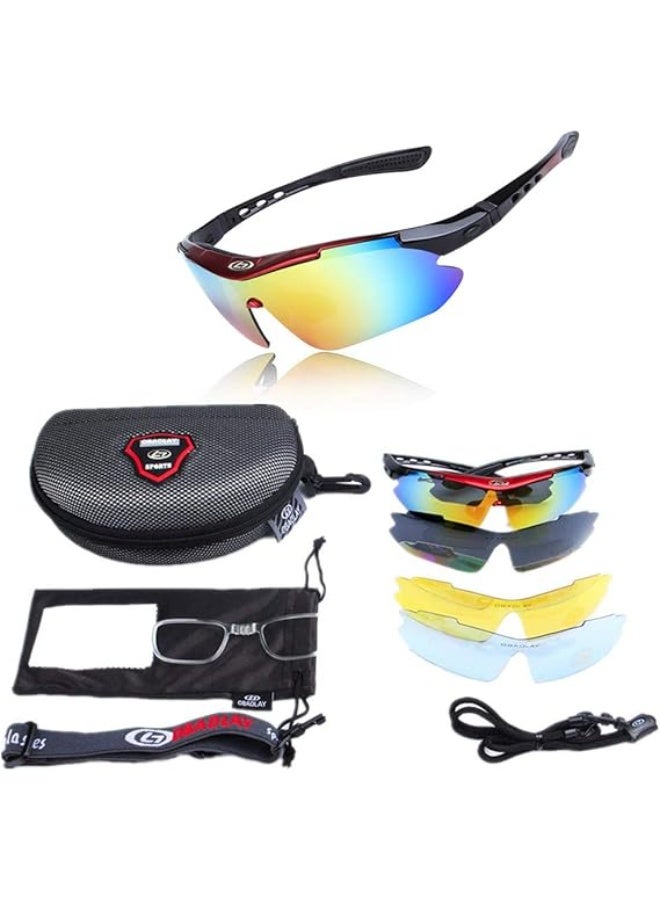 eWINNER Cycling Goggles Sunglasses Outdoor Sports UV400 UV Coating Goggle Shooting Bicycle Motorcycle Snowboard Skate Ski Sun Glasses Cycle Glasses running polarized lens glass 5 Len - Image 1