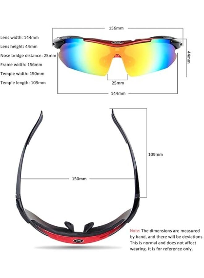 eWINNER Cycling Goggles Sunglasses Outdoor Sports UV400 UV Coating Goggle Shooting Bicycle Motorcycle Snowboard Skate Ski Sun Glasses Cycle Glasses running polarized lens glass 5 Len - Image 4