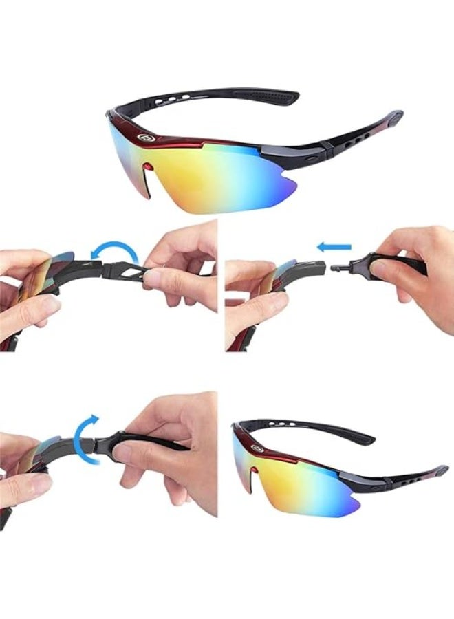 eWINNER Cycling Goggles Sunglasses Outdoor Sports UV400 UV Coating Goggle Shooting Bicycle Motorcycle Snowboard Skate Ski Sun Glasses Cycle Glasses running polarized lens glass 5 Len - Image 2