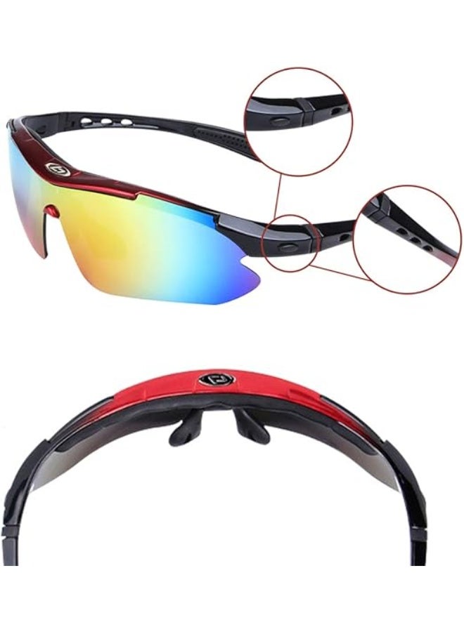 eWINNER Cycling Goggles Sunglasses Outdoor Sports UV400 UV Coating Goggle Shooting Bicycle Motorcycle Snowboard Skate Ski Sun Glasses Cycle Glasses running polarized lens glass 5 Len - Image 3