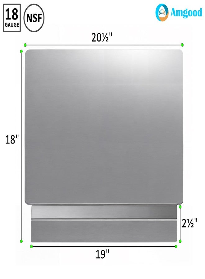 AmGood 20.5 in. x 18 in. Deep Fryer Splash Guard - 18-Gauge 304 Stainless Steel - Image 3