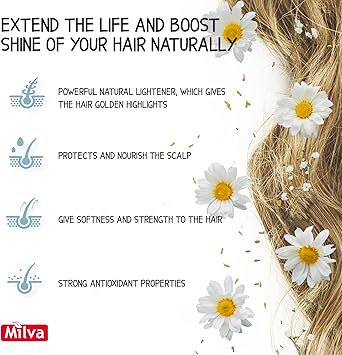 Milva Chamomile Shampoo for Sensitive Dry Itchy Scalp with Magnesium Apple Extract 200ml Cleansing Clarifying Shampoo with Herbal Soothing Formula Naturally Lightens Brightens Blonde Hair - Image 4