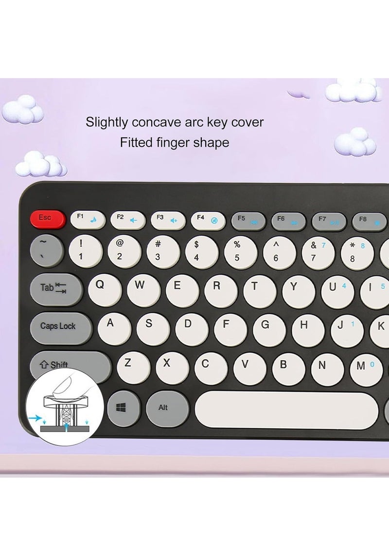 Generic - Fashion HK09 Mini Wireless Keyboard Mouse Set, 2.4G Office Combo, (AR/ENG) Slim Retro Round Keypad with Mute Design for Laptops/Windows/IOS - Image 1