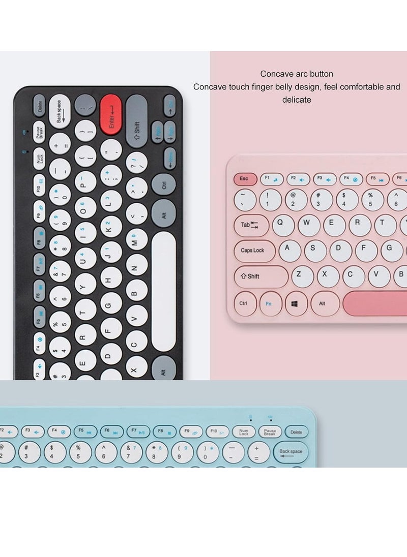 Generic - Fashion HK09 Mini Wireless Keyboard Mouse Set, 2.4G Office Combo, (AR/ENG) Slim Retro Round Keypad with Mute Design for Laptops/Windows/IOS - Image 1