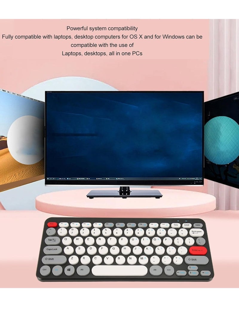 Generic - Fashion HK09 Mini Wireless Keyboard Mouse Set, 2.4G Office Combo, (AR/ENG) Slim Retro Round Keypad with Mute Design for Laptops/Windows/IOS - Image 1