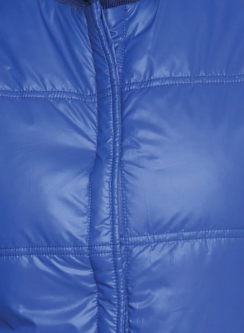 كامبوس سوترا جاكيت نسائي مبطن بأكمام محبوكة باللون الأزرق الكهربائي