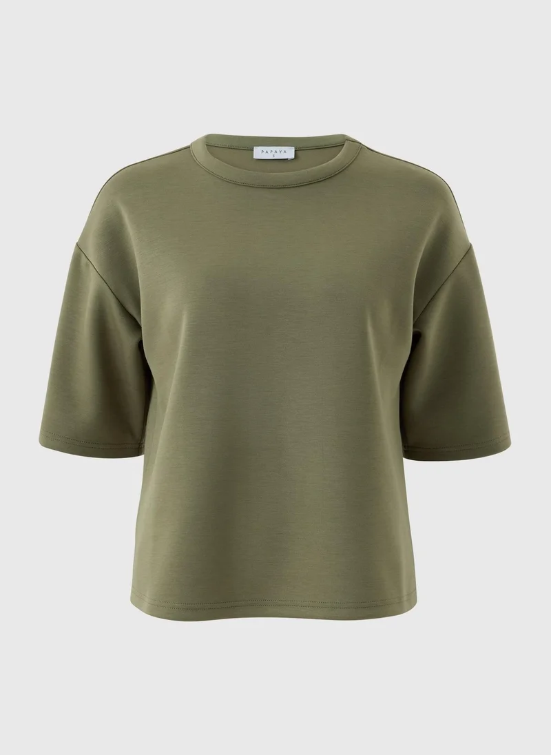 ماتلان Khaki Scuba Boxy T-Shirt Co Ord