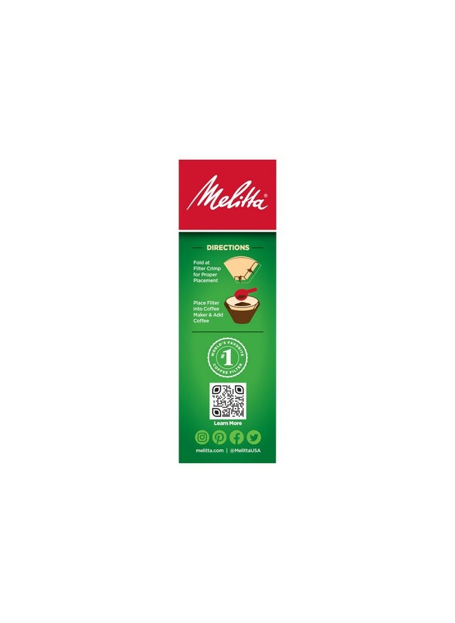 Melitta - Melitta #2 Cone Coffee Filters, Unbleached Natural Brown, 100 Count (Pack of 6) 600 Total Filters Count - Packaging May Vary - Image 1