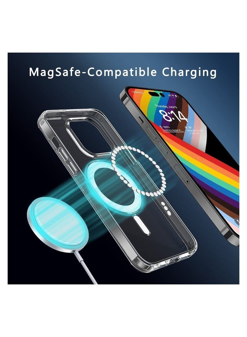 14 Pro Magsafe Case 6.7-Inch (2022) Slim Thin Magnetic Case Yellowing-Resistant Shock Absorption Anti-Scratch Anti-Drop Hard Back Crystal-Clear Cover - Image 3