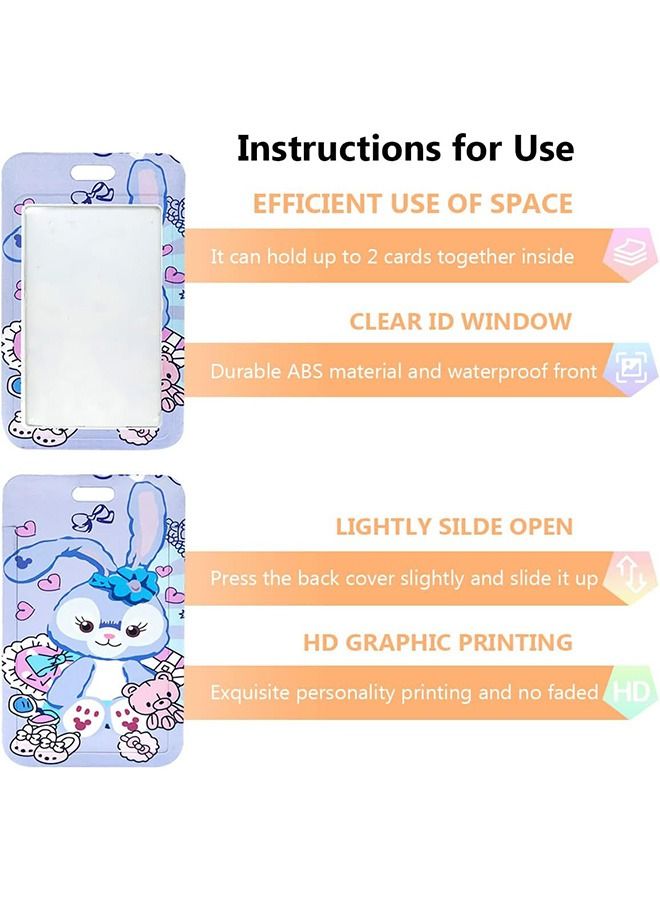 Cartoon ID Badge Holder with Lanyard, Detachable Wrist Lanyard Retractable Badge Holder, for Student Teacher Nurse Office Staff Teens - Image 5