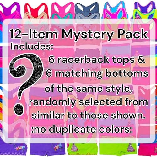 ToBeInStyle Girls' Pack of 6 Random Print Assortment Racerback and Bottom Sets (12 Pieces) - M - Image 2