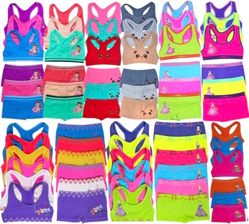ToBeInStyle Girls' Pack of 6 Random Print Assortment Racerback and Bottom Sets (12 Pieces) - M - Image 1