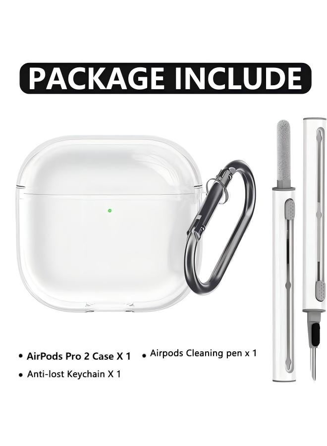 Soft Silicone Protective Case Cover for AirPods Pro 2 with Cleaner Kit and Keychain - Image 2