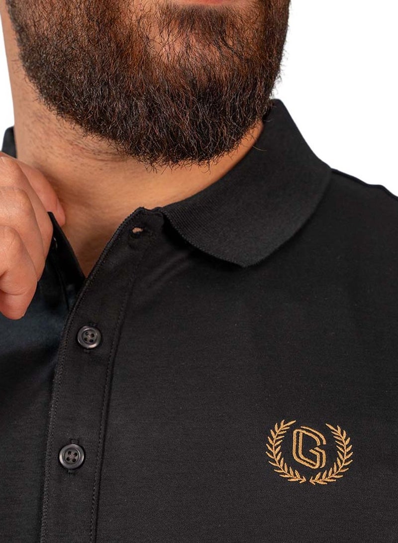 GIORDANO Men's Slim Fit Interlock Polo with Embroidery - Liquid Touch - Image 2